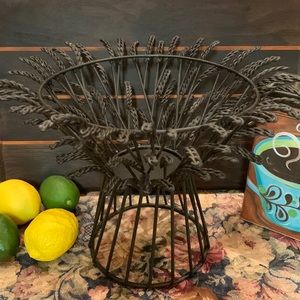 Fruit Bowl Metal Sheaf of Wheat. Beautiful, Classy. 9 1/2” x 12”